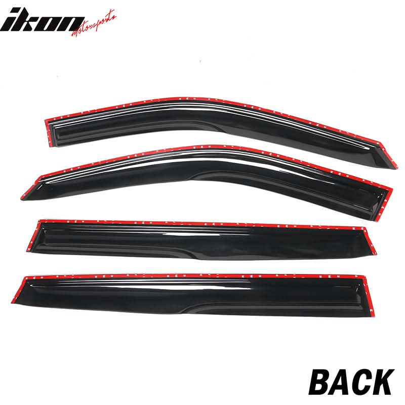 2020-2024 Toyota Highlander PC Side Window Visors w/ Chrome Trim 4PCS