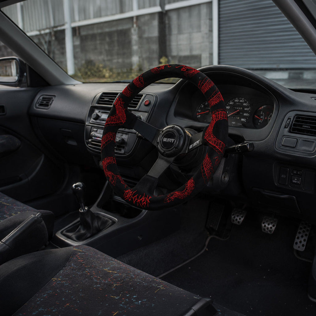 Ryu O Ken 350mm 3" Deep Dish 6-Bolt Steering Wheel Alcantara