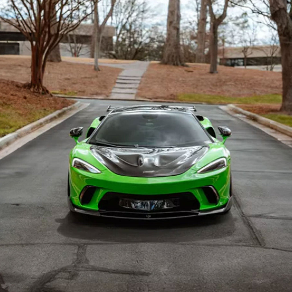 W Style Carbon Fiber Front Bumper Lip for McLaren GT - Bull Boost Performance