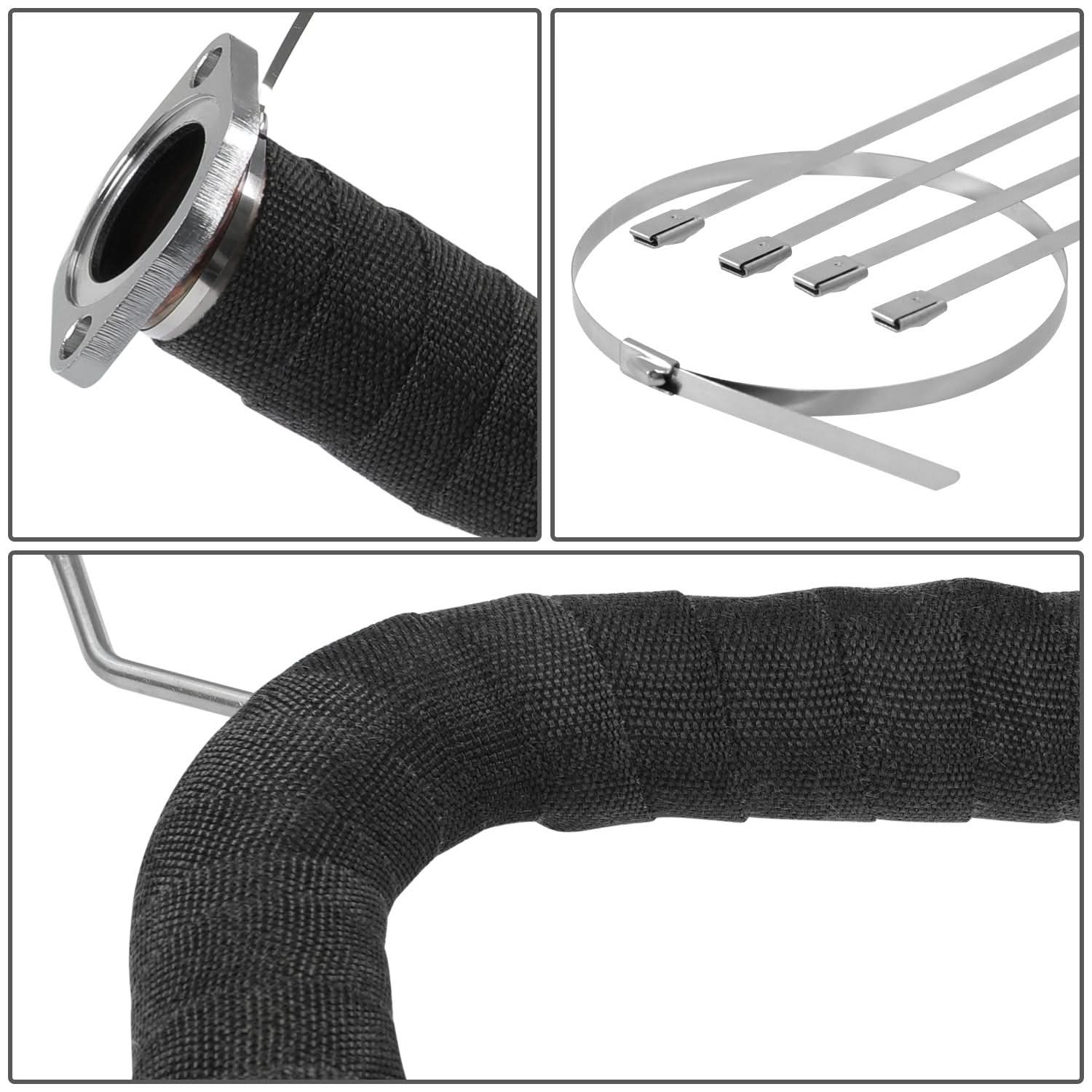 Type-2 Style Exhaust Heat Wrap 2" x 50 Feet Black with Zip Ties