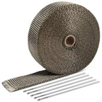 Titanium Type-1 Style Exhaust Heat Wrap 2" x 50' with Zip Ties
