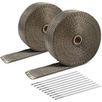 Type-2 Style Exhaust Heat Wrap Titanium 2" x 50' with Zip Ties