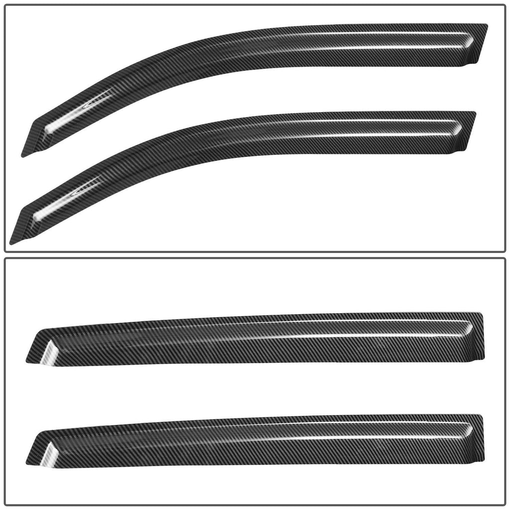 01-10 Chrysler PT Cruiser Window Visors Carbon Fiber 4PCS Black