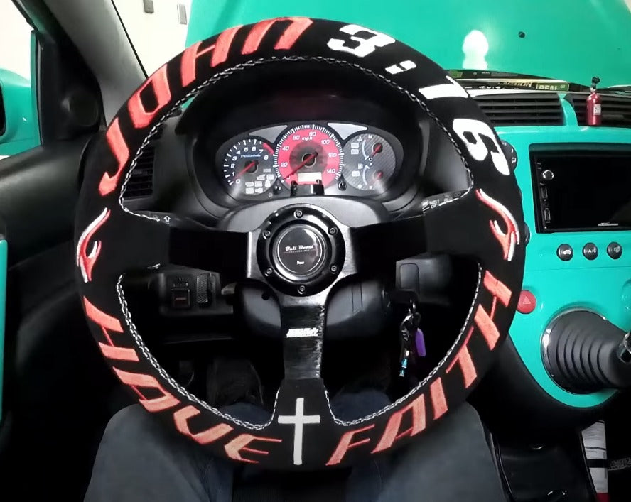Universal Have Faith 350mm 3"Deep Dish 6-Bolt Steering Wheel | 150 Entries - Bull Boost Performance