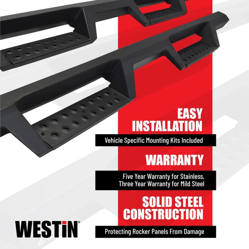 Westin 09-14 Ford F-150 Supercrew HDX Stainless Drop Nerf Step Bars - Tex. Blk