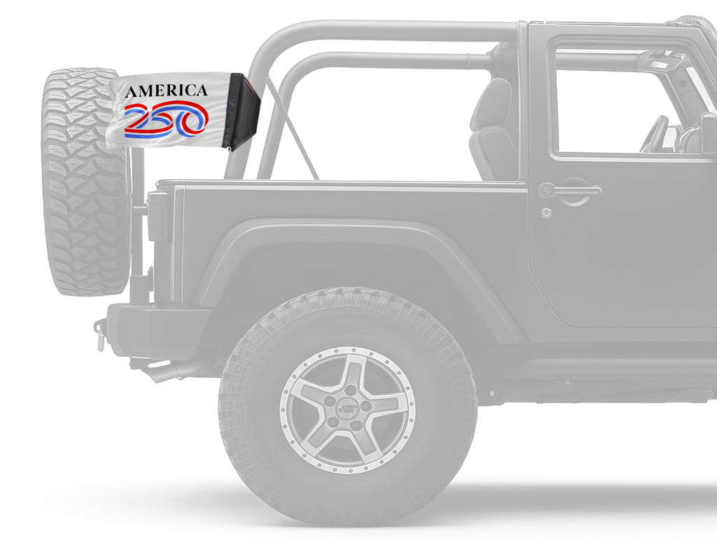 America 250 12"x18" Forever Wave Flag for Jeep Wrangler TJ 1996-2006