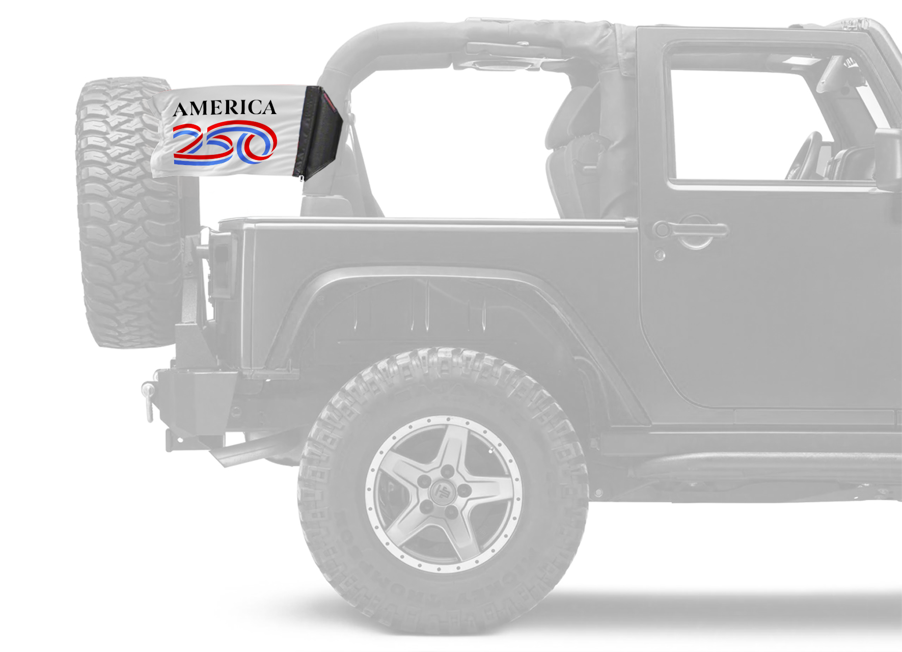 America 250 12"x18" Forever Wave Flag for Jeep Wrangler LJ 2003-2006