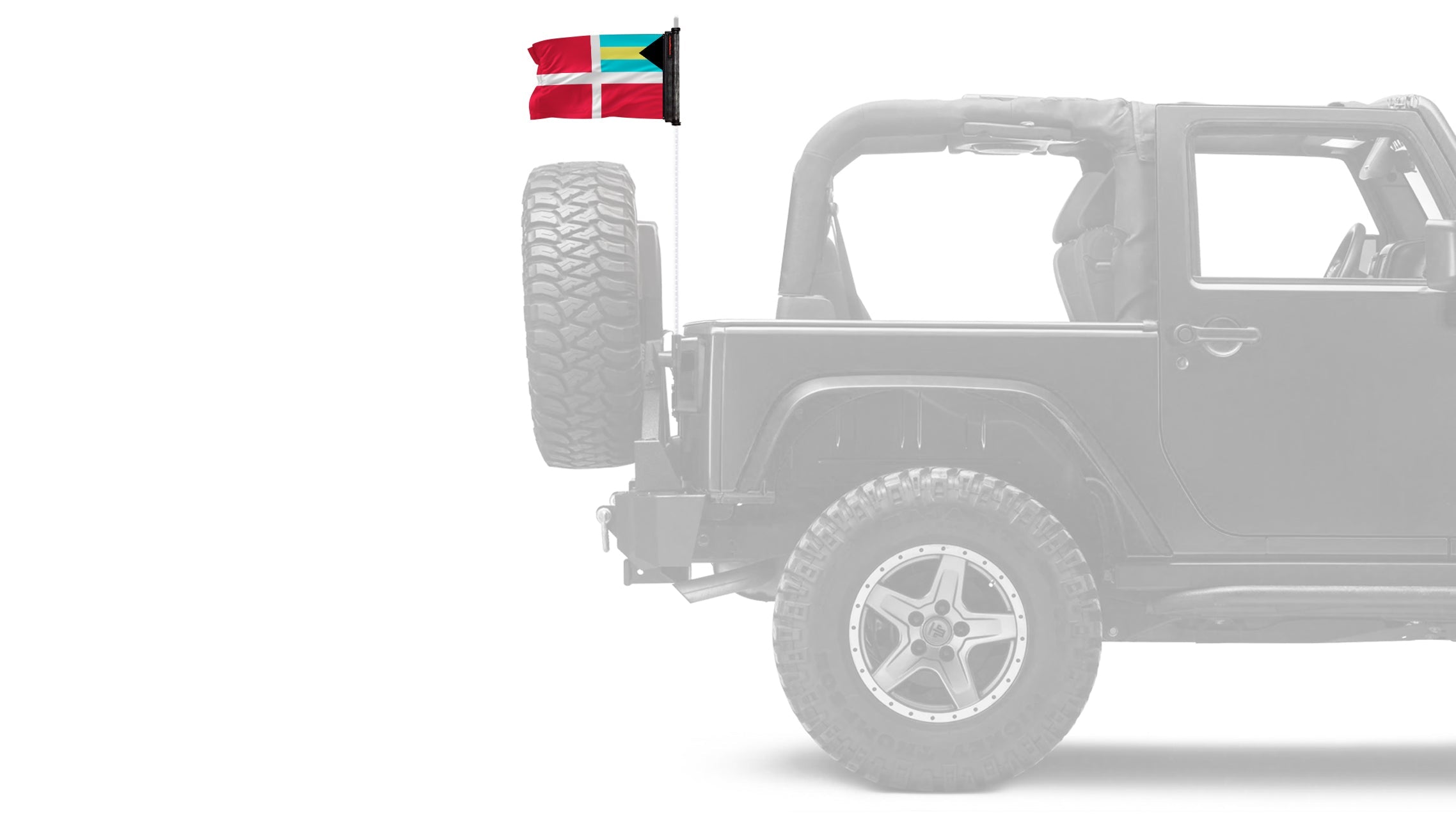 Bahamas Courtesy 12"x18" Forever Wave Flag for Jeep Wrangler TJ 1996-2006