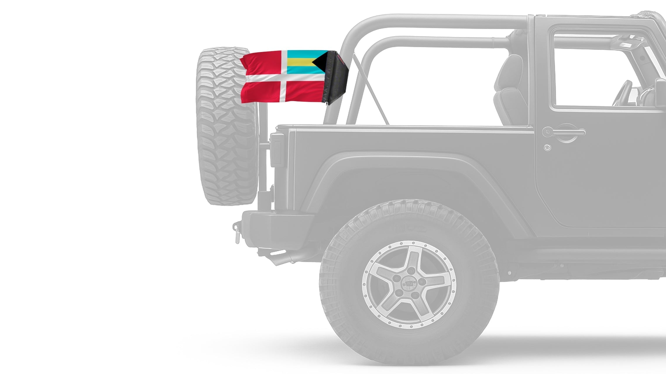 Bahamas Courtesy 12"x18" Forever Wave Flag for Jeep Wrangler LJ 2003-2006