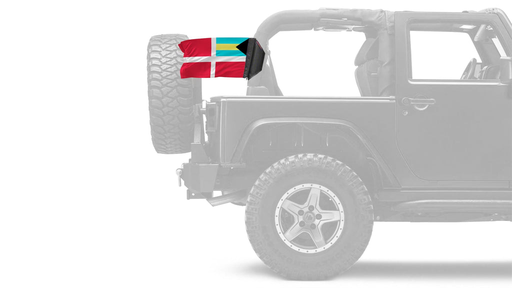 Bahamas Courtesy 12"x18" Forever Wave Flag for Jeep Wrangler LJ 2003-2006