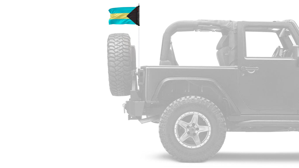 Bahamas 12"x18" Forever Wave Flag for Jeep Wrangler JK 2-Door 2007-2018