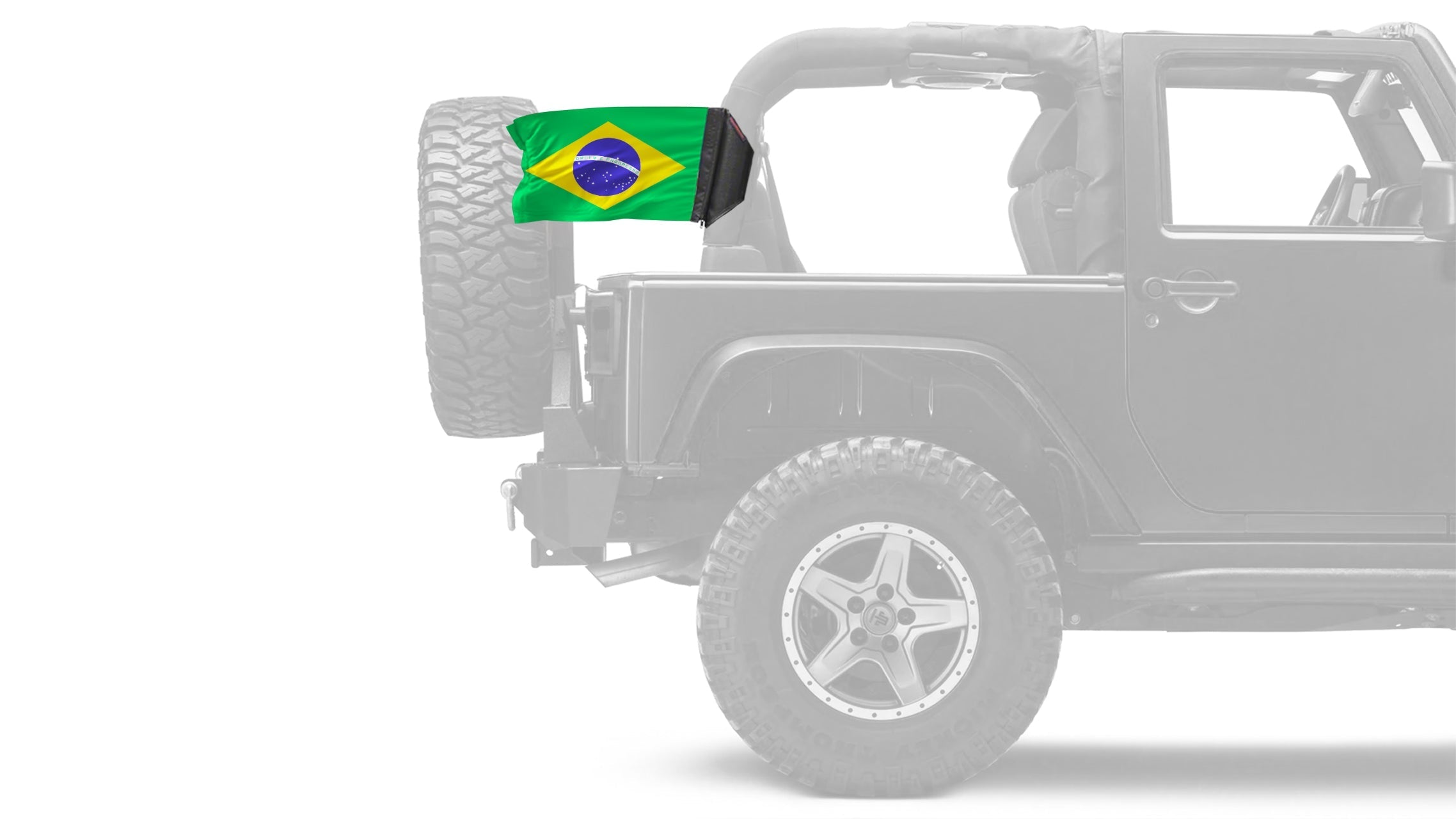 Brazil 12"x18" Forever Wave Flag for Jeep Wrangler TJ 1996-2006