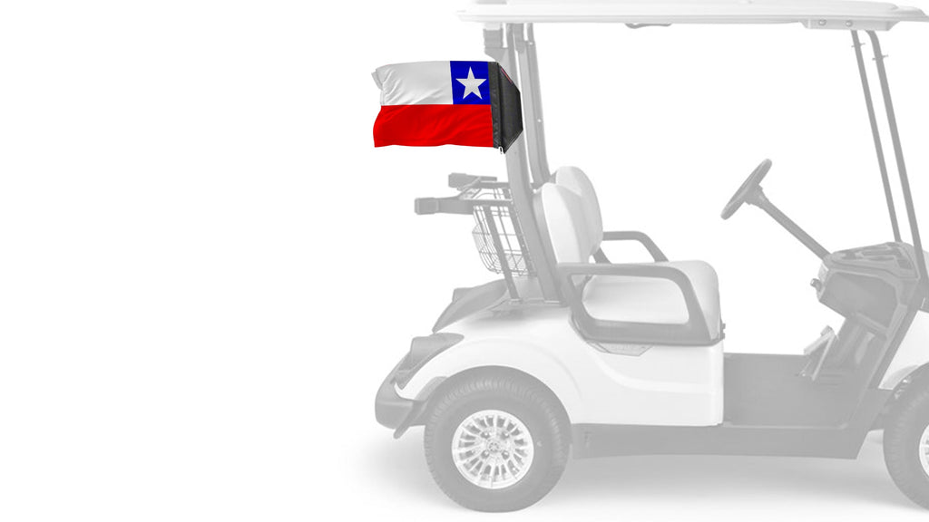 Chile 12"x18" Forever Wave Flag for Golf Carts