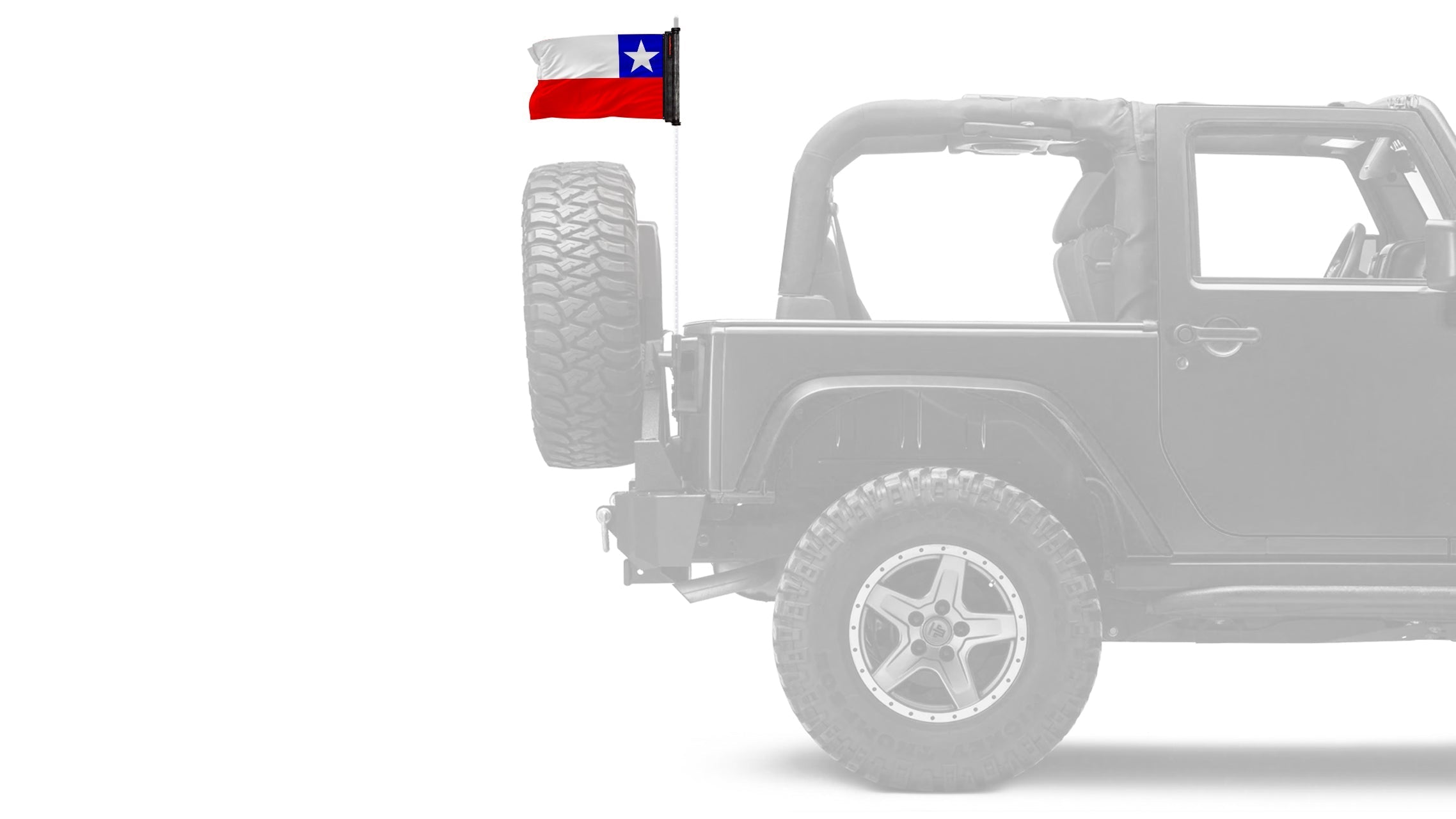Chile 12"x18" Forever Wave Flag for Jeep Wrangler JKU 4-Door 2007-2018