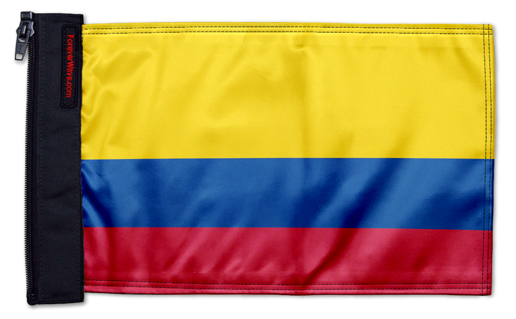 Colombia 12"x18" Forever Wave Flag for Jeep Wrangler TJ 1996-2006