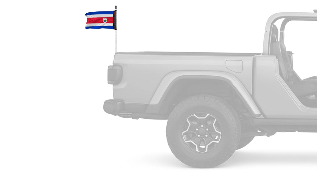 Costa Rica 12"x18" Forever Wave Flag for Jeep Wrangler CJ-7 and CJ-8 1976-1986