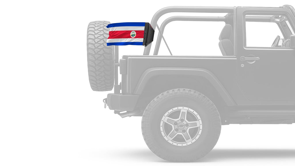 Costa Rica 12"x18" Forever Wave Flag for Jeep Wrangler CJ-7 and CJ-8 1976-1986