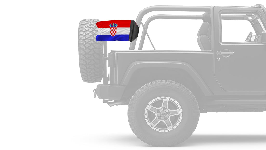 Croatia 12"x18" Forever Wave Flag for Jeep Wrangler JK 2-Door 2007-2018