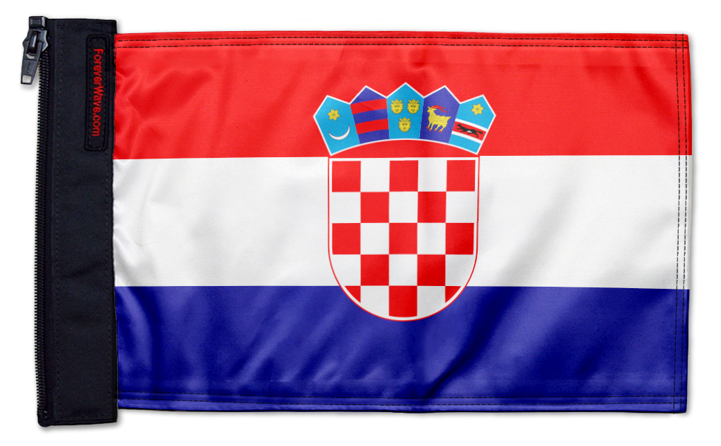 Croatia 12"x18" Forever Wave Flag for Jeep Wrangler JK 2-Door 2007-2018