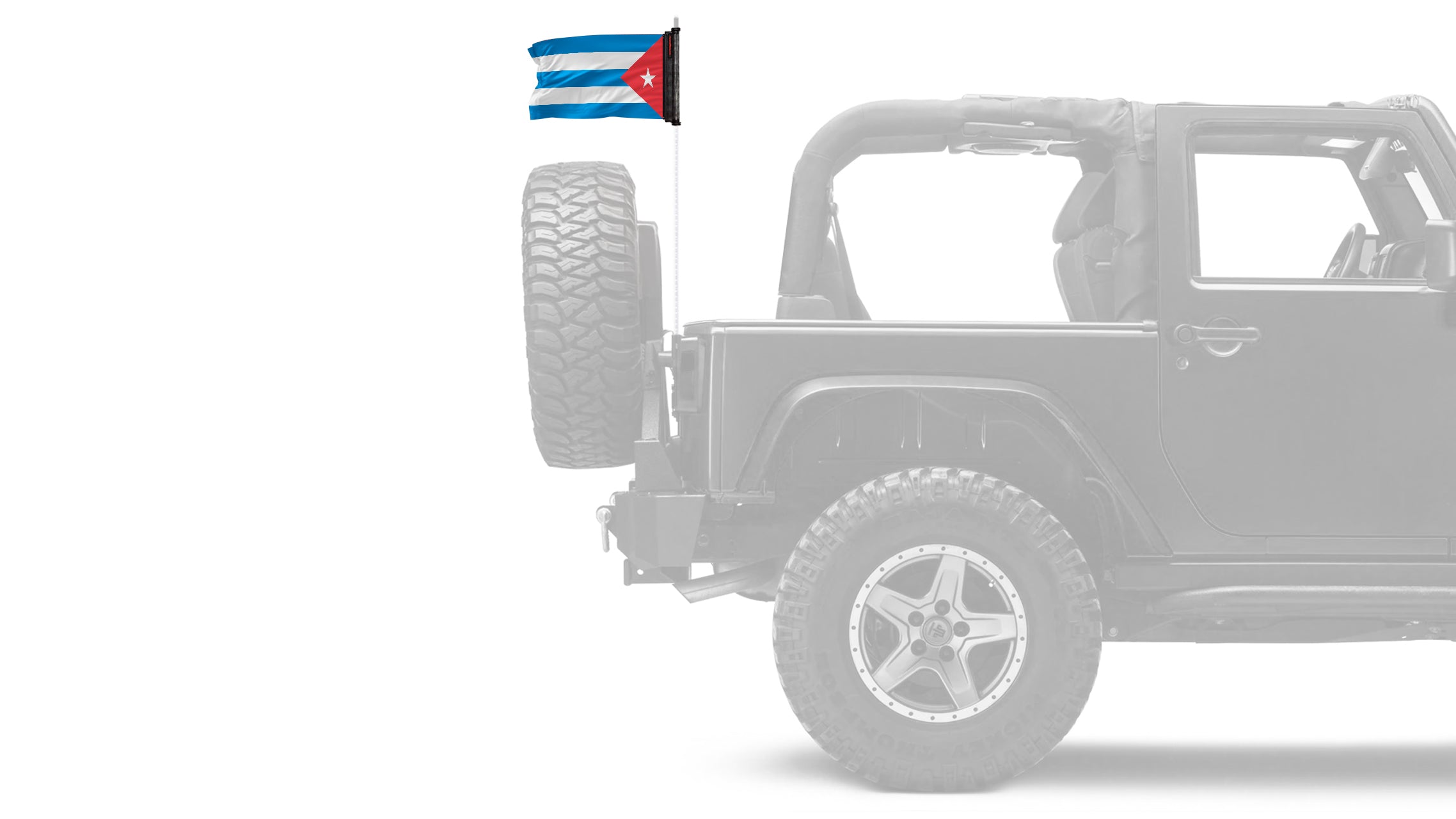 Cuba 12"x18" Forever Wave Flag for Jeep Wrangler TJ 1996-2006