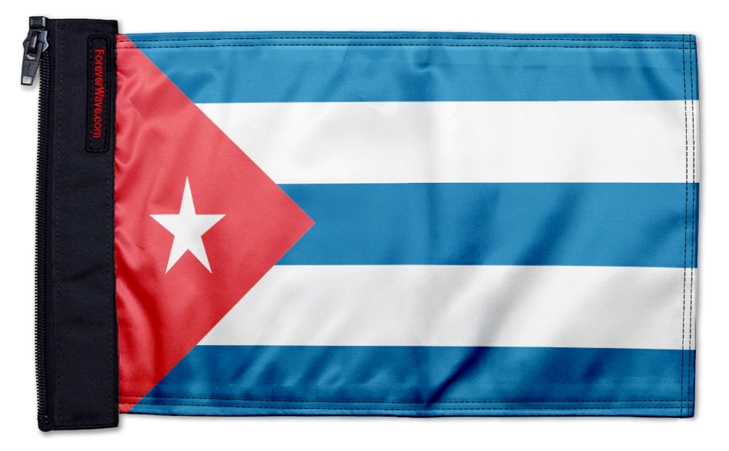 Cuba 12"x18" Forever Wave Flag for Golf Carts