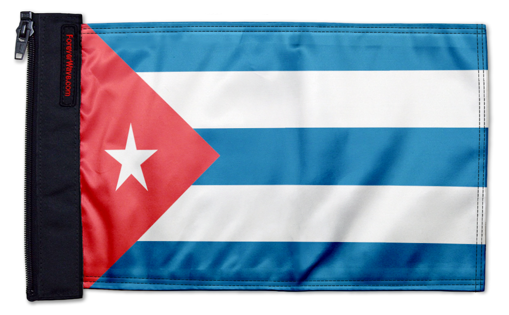 Cuba 12"x18" Forever Wave Flag for Golf Carts