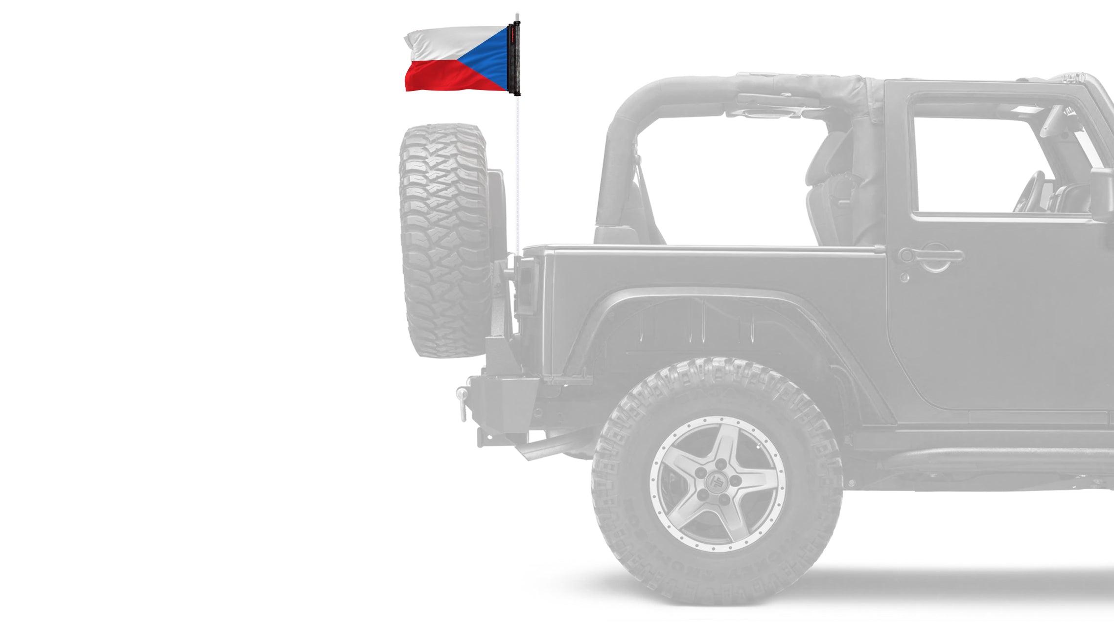 Czech Republic 12"x18" Forever Wave Flag for Jeep Wrangler JK 2-Door 2007-2018