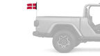 Denmark 12"x18" Forever Wave Flag for Jeep Wrangler TJ 1996-2006