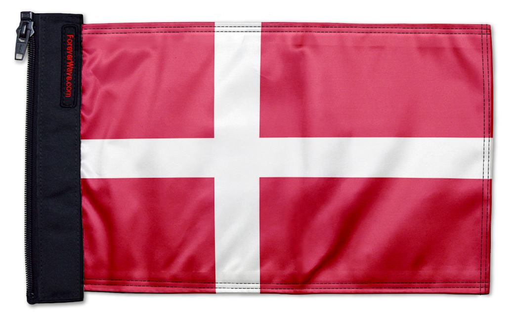 Denmark 12"x18" Forever Wave Flag for Jeep Wrangler TJ 1996-2006