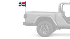 Dominican Republic 12"x18" Forever Wave Flag for Jeep Wrangler JKU 4-Door 2007-2018