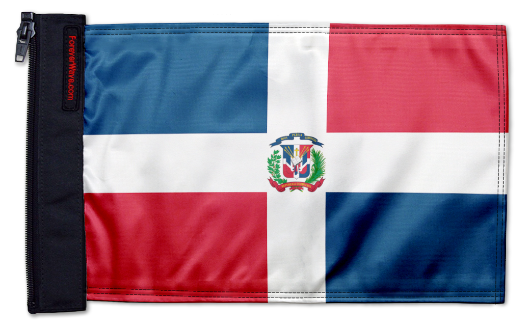 Dominican Republic 12"x18" Forever Wave Flag for Jeep Wrangler YJ 1986-1995