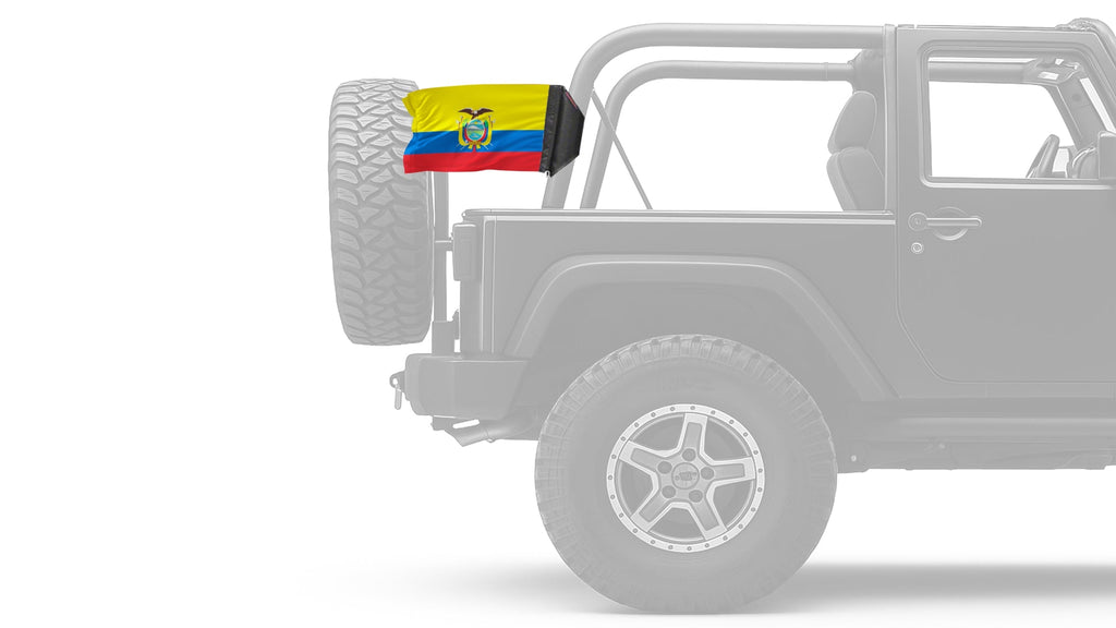 Ecuador 12"x18" Forever Wave Flag for Jeep Wrangler JK 2-Door 2007-2018