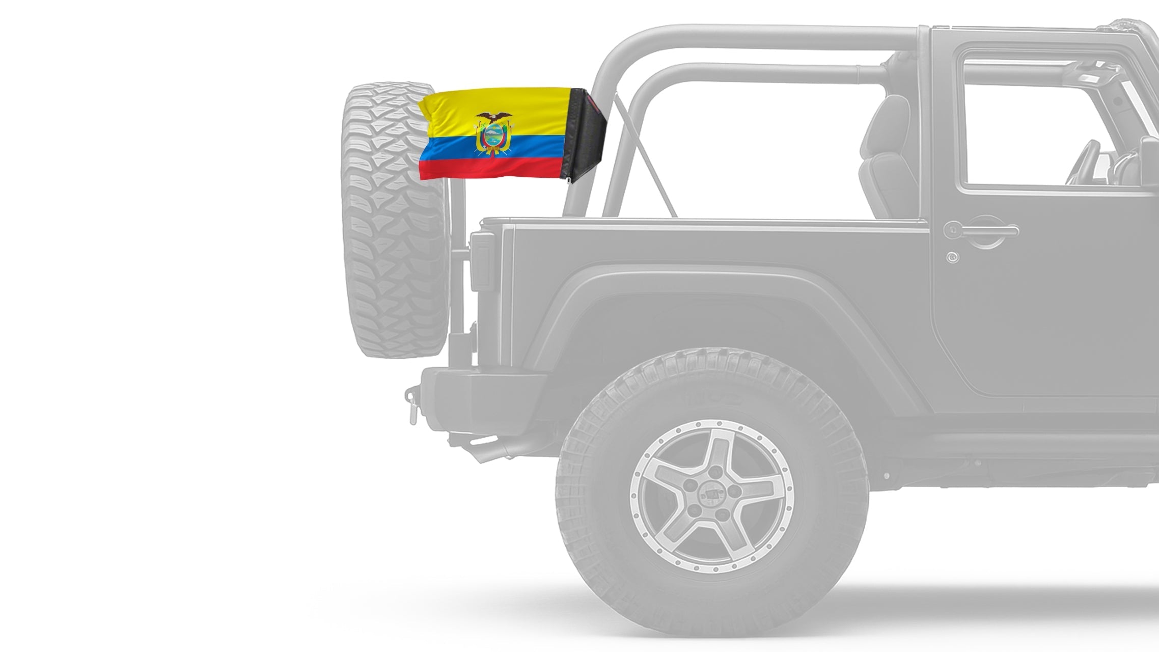 Ecuador 12"x18" Forever Wave Flag for Jeep Wrangler JK 2-Door 2007-2018