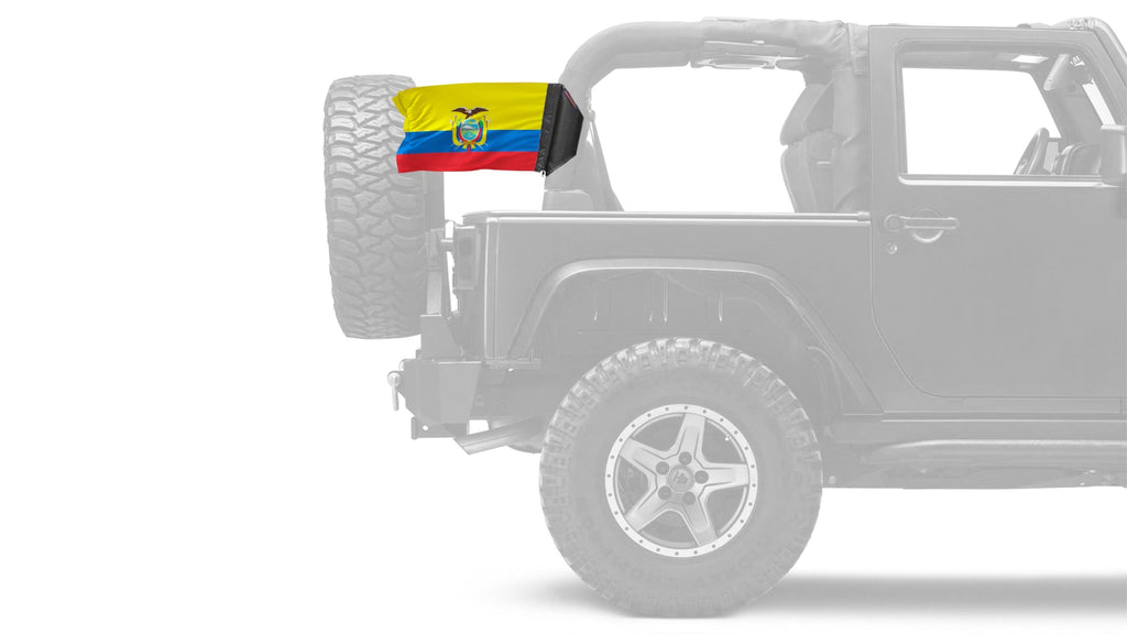 Ecuador 12"x18" Forever Wave Flag for Jeep Wrangler YJ 1986-1995
