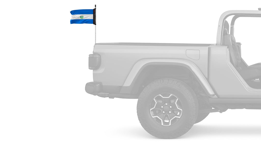 El Salvador 12"x18" Forever Wave Flag for Jeep Wrangler CJ-7 and CJ-8 1976-1986