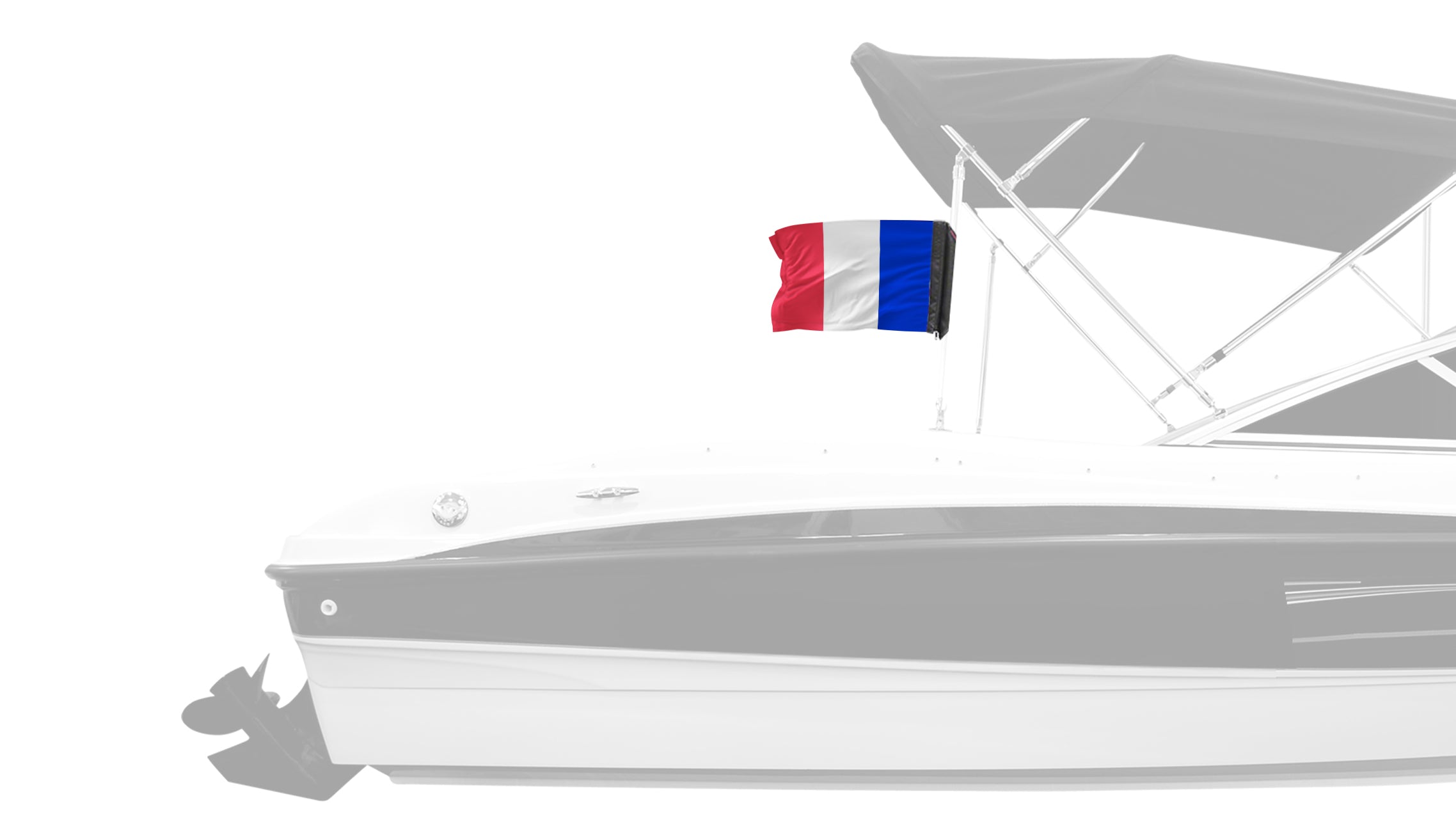 France 12"x18" Forever Wave Flag for Boats