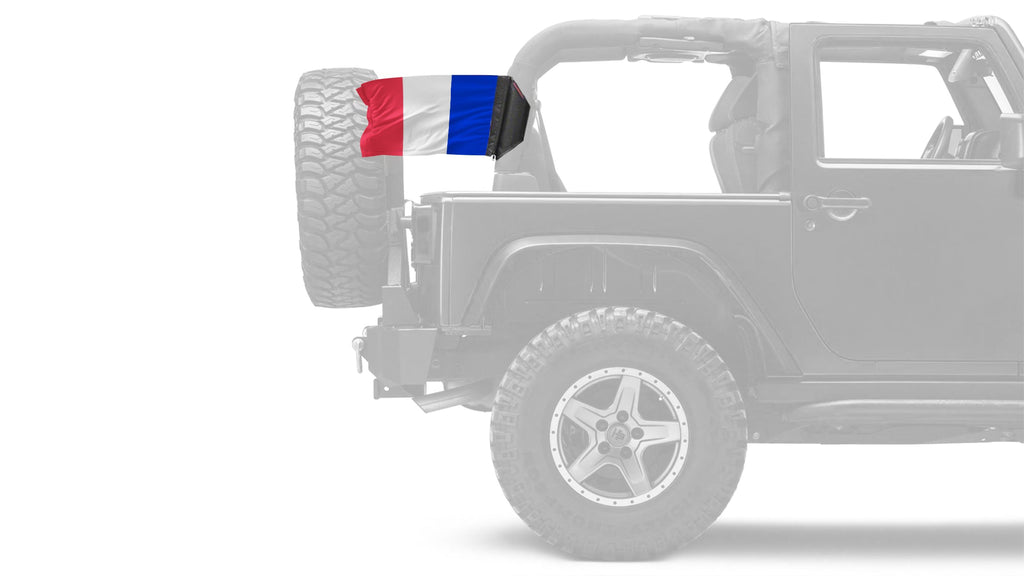 France 12"x18" Forever Wave Flag for Jeep Wrangler YJ 1986-1995