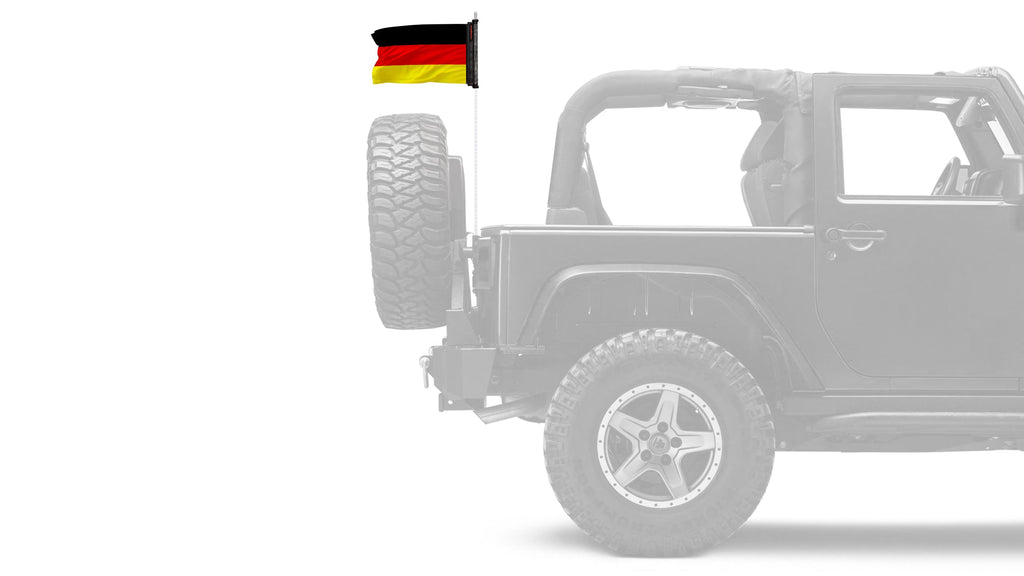 Germany 12"x18" Forever Wave Flag for Jeep Wrangler LJ 2003-2006