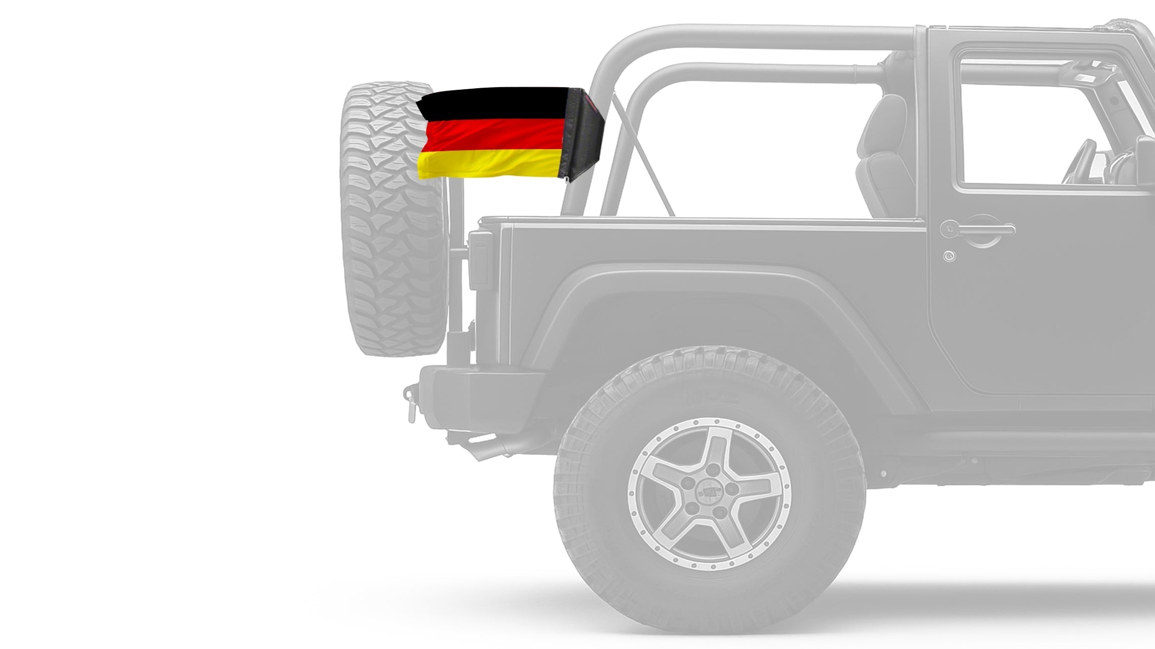 Germany 12"x18" Forever Wave Flag for Jeep Wrangler JK 2-Door 2007-2018