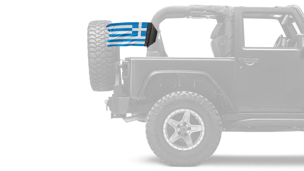 Greece 12"x18" Forever Wave Flag for Jeep Wrangler LJ 2003-2006