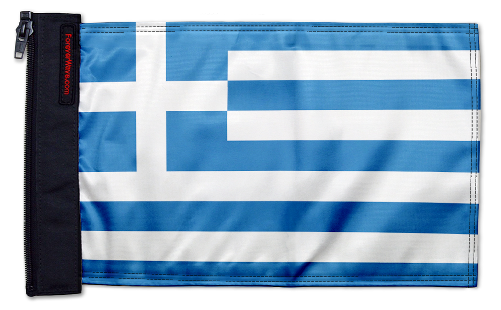 Greece 12"x18" Forever Wave Flag for Jeep Wrangler JK 2-Door 2007-2018