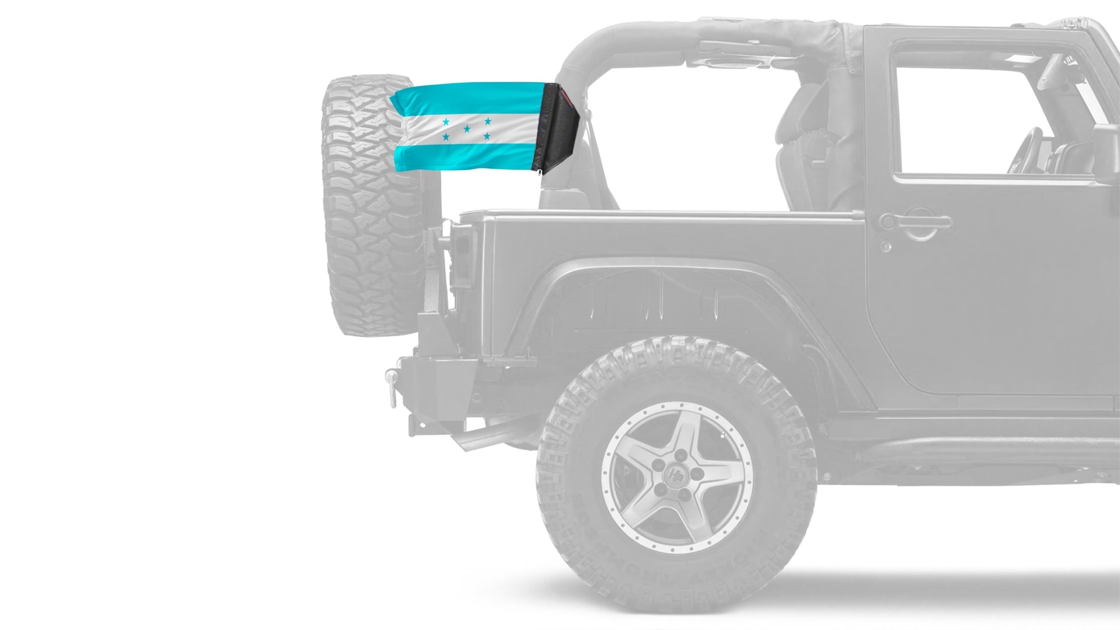 Honduras 12"x18" Forever Wave Flag for Jeep Wrangler JK 2-Door 2007-2018