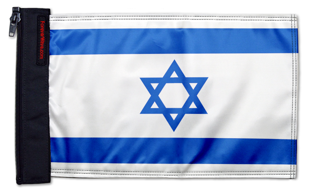 Israel 12"x18" Forever Wave Flag for Jeep Wrangler YJ 1986-1995