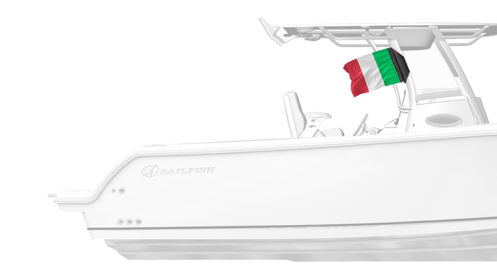 Italy 12"x18" Forever Wave Flag for Boats