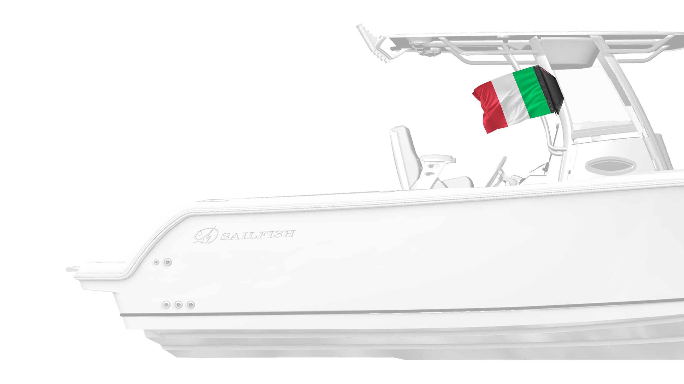Italy 12"x18" Forever Wave Flag for Boats