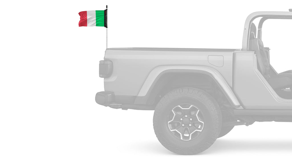 Italy 12"x18" Forever Wave Flag for Jeep Wrangler CJ-7 and CJ-8 1976-1986