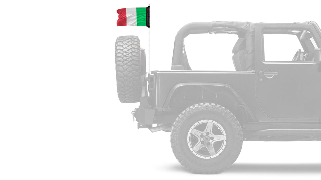 Italy 12"x18" Forever Wave Flag for Jeep Wrangler CJ-7 and CJ-8 1976-1986