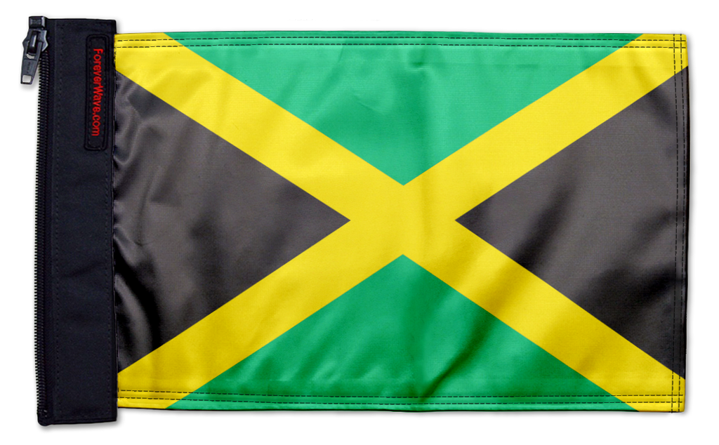 Jamaica 12"x18" Forever Wave Flag for Jeep Wrangler JK 2-Door 2007-2018