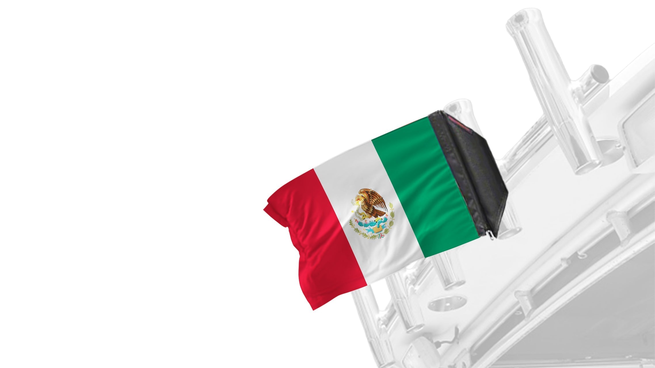 Mexico 12"x18" Forever Wave Flag for Boats