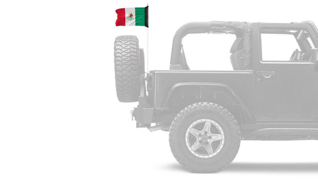 Mexico 12"x18" Forever Wave Flag for Jeep Wrangler JL 2-Door 2018-Present